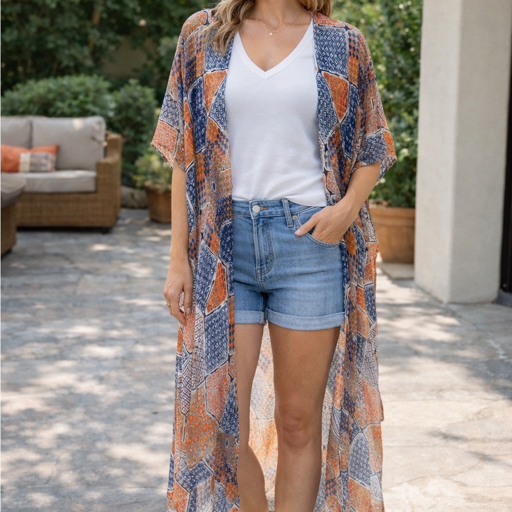Blue and Orange Swim Coverup